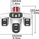 4MP Triple-Lens Outdoor Security Camera, 360 Pan/Tilt Coverage, Human Tracking & Night Vision, 2.4GHz WiFi, SD/Cloud Storage,2-Way Talk, Works with Mobile Apps & PCs