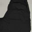 Puimentiua Women's Linen Capri Pants with Drawstring Petite Summer Beachwear Lightweight Elastic Waist Pants, Black, XL