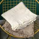 GLORY SEASON 100% Cotton Throw Blanket in Light Brown Jacqard Weave Fabric with Fringe Soft All Season Cover for Bed Couch and Living Room Sofa,Chair 50x60 Inches