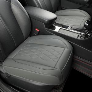 JOJOBAY Leather Car Seat Cover,Bottom Seat Covers for Cars,Front Seat Protector(Bottom),Fit for 95% of Vehicles - Padded,Anti-Slip(2 PC Front Pair,Grey)