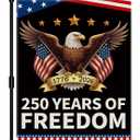 2 x 250th Anniversary America Garden Flag, 250 Anniversary USA Flag Patriotic Banner 250 Years of Freedom Yard Sign Eagle Design 4th of July Double-Sided Waterproof 1776-2026 Commemorative Flag 12x18 Inch
