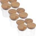 PRETYZOOM Airtight Glass Spice Containers with Silicone Lids Storage Jars for Meal Prep Glass Food Storage with Bamboo Covers