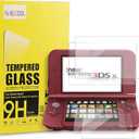 New 3DS XL Screen Protector, Tempered Glass Top LCD for Top Screen and HD Clear Crystal PET Film Compatible Bottom Screen Protective Filter for Nintendo 3DS XL/New 3DS XL