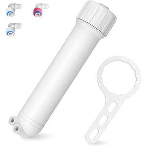 Membrane Solutions 1812/2012 24-150 GPD RO Housing Kit, Reverse Osmosis Membrane Filter Housing Replacement with Elbow Fittings, Housing Wrench, Check Valve