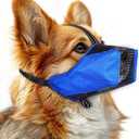 Mesh Dog Muzzle, Breathable Soft Dog Muzzle with Reflective Straps for Secure Fit, Prevents Biting, Chewing Scavenging- Adjustable for Small Medium Large Dogs,Blue,M (M(Snout Cir: 9.44))