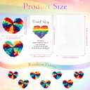 Mindsoft 200 Sets Pride Party Favors Lgbt Gay Emotional Cheer Support Gift Pocket Hug Gift Cute Hand Crocheted Rainbow Heart Pocket Hug Inspirational Card and Bag Pride Month Gifts for Adult Friend