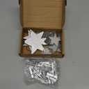 Mkono Hanging Photo Display Boho Decor Wooden Stars Garland with Metal Chains, Pictures Cards Holder with 25 Wood Clips, Wall Art for Christmas Living Room Bedroom Dorm Decor, Teen Girls Gift, Silver (Large)