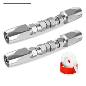 Hydraulic Hose Repair Kit, 1/2" Hydraulic Hose Field Repair Kit, 2pcs Reusable Heavy Duty Galvanized Carbon Steel Fittings