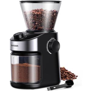SHARDOR Burr Coffee Grinder Electric with 32 Grinding Sizes, Coffee Bean Grinder with 40 Seconds Adjustable Electronic Timer, Coffee Grinders for Home Use with Chamber Cleaning Button