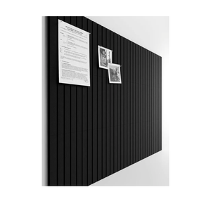 Bumusty Large Cork Board Alternative-48 x 36" Felt Bulletin Board Tiles, with 30 Pushpins, 70 Adhesive Tabs, 12-Pack Slat Wall Paneling, Cork Boards for Office Push Pin Board Felt Board-Black