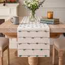 Artoid Mode Dark Green Boho Farmhouse Cotton Woven Table Runner, Seasonal Christmas Kitchen Dining Table Decoration for Home Party Decor 12x108 Inch