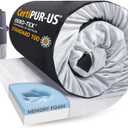 Memory Foam Camping Mattress 2.5 inch, Twin Portable Roll Up Camping Sleep Topper with Waterproof and Non-Slip Bottom, Camping Car Mat with Travel Bag, 75"38"2.5", Grey