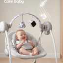 Baby Swings for Infants, Portable Baby Swing Folds Easy with Adaptable Speed, Music,Timer,Baby Swing Indoor/Outdoor,Infant Swing for Babies 0-6 Months 6-20 lbs Grey