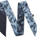 100% Mulberry Silk Scarf for Women Neck, Handbags,Bags, Purse, Hair Head Ribbon Skinny Scarf Silk Headband Scarf (Pattern63)