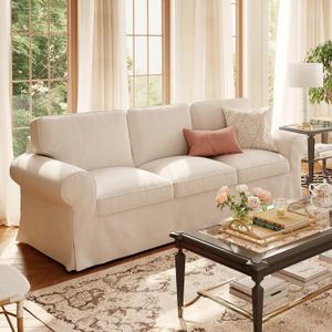 Ektorp 3 Seat Sofa Cover Slipcover Replacement Made for The IKEA Ektorp 3 Seat Sofa Cover, Couch Cover Not Include The Sofa Body,Cool White