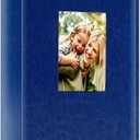 Ywlake Photo Album 4x6 300 Pockets, Leather Photo Albums Holds 300 Horizontal Only Pictures Blue