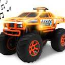 Monster Truck with Lights & Sounds, Motorized Orange Truck for Boys, Girls, Toddlers 3+