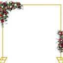 6.6FTx6.6FT Wedding Arch Backdrop Stand Square Metal Rectangular Arch Frame Balloon Arch Stand for Wedding Birthday Party Baby Shower Bridal Shower Photography Decoration（Gold）