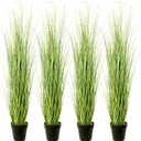 4 Pack 4 ft Tall Artificial Grass Plant Fake Pampas Grass in Pot Large Faux Floor Plants Potted Artificial Greenery for Indoor Outdoor Garden Home Bathroom Office Room Housewarming Wedding Decoration