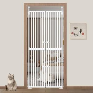 71" Extra Tall Cat Gate for Doorway,34"-37" Wide Pet Gate Pressure Mounted Walk Through Swing Auto Close Safety Dog Gates for Indoor, Stairs,Hallway