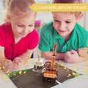 3D Greeting Pop Up 2nd Birthday Card with light and music, Crane Truck card For Boy, Nephew, Grandson, Son, Toddler, with Envelope, Message Card - Open it play: plays hit song 'Happy Birthday'