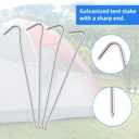 7" Tent Stakes, Heavy Duty Tarp Camping Stakes, Galvanized Metal Pegs for Outdoor Decorations, 40 PCS