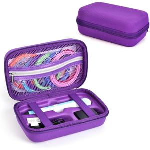 Case Compatible with 3Doodler Start+ Essentials for 3D Pen Set for Kids, Carrying Holder Fit for Printing Pens, Storage Organizer for Printing Filament Refill, Micro-USB Charger (3D-03-Purple)