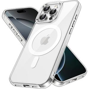 JETech Magnetic Case for iPhone 16 Pro 6.3-Inch Compatible with MagSafe, Shockproof Phone Bumper Cover, Anti-Scratch Clear Back (Clear)