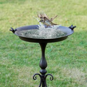 MNRYLKB Dia 18" W*28" H Large Metal Bird Bath with Stand, Bird Baths for Outdoors, Metal Birdfeeder,for Garden Yard Decor
