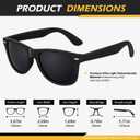 LINVO Polarized Sunglasses for Men Womens Driving Sun glasses Shades 80's Retro Style Design Square