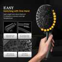 High Pressure 10 Ways Handheld Shower Head Matte Black- Anti-clog Nozzles, Built-in Power Wash to Clean Tub, Wall & Overhead Brackets,Magnetitc Rainfall Shower Wand,Built-in 2 Power Jet