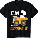Two 2yr 2th Birthday Construction Boy 2 Years Old T-Shirt