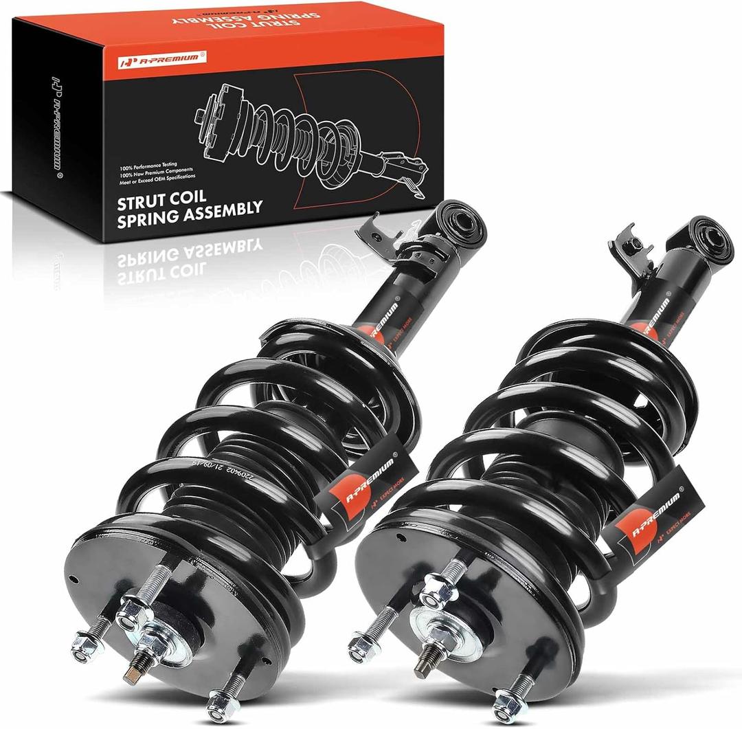 A-Premium Front Pair (2) Complete Strut & Coil Spring Assembly Compatible with Toyota Tacoma (Base) 2005-2015, L4 2.7L, Driver and Passenger Side, RWD