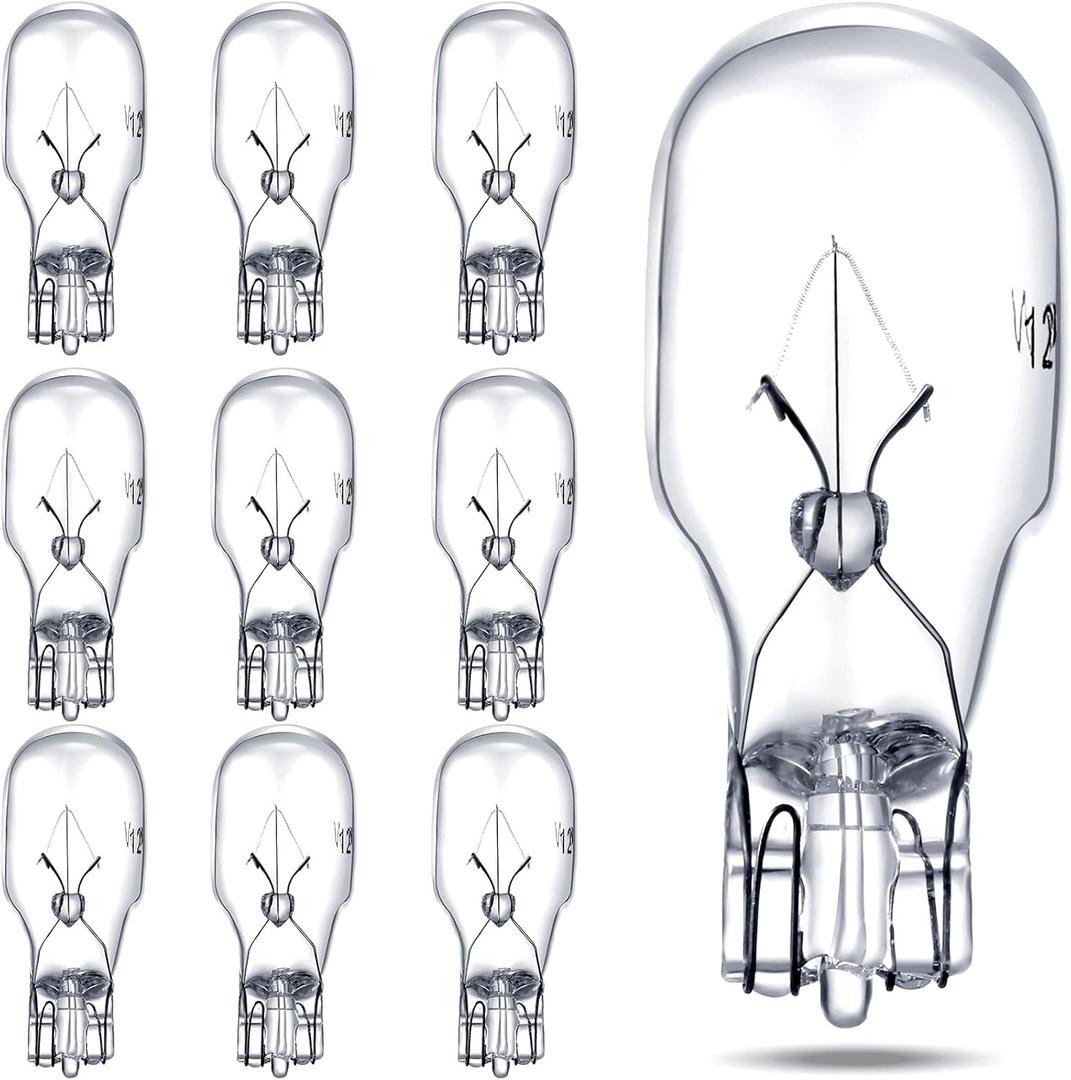 Honoson T5 Landscape Light Bulbs 12 Volt 18 Watt Landscape Bulbs Low Voltage Light Small Lighting Bulb Incandescent Wedge Base for Replacement Outdoor Garden Deck Yard Lamp(10 Pieces)