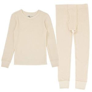 Fruit of The Loom Premium Boy's Thermal Waffle Set, Natural, 14-16, Ivory