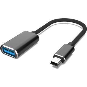 Mini USB OTG Cable for Digital Cameras - USB A Female to Mini USB B 5-pin Male Adapter Braided Cable