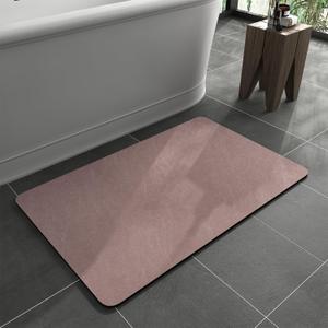 MontVoo -Bath Mat Rug-Rubber Backing Non Slip Quick Dry Absorbent Thin Bathroom Rugs Fit Under Door-Faux Suede Surface Bathroom Floor Mats-Shower Rug for in Front of Bathtub Shower Dusty Rose 17x27.5 (17"x27.5", Dusty Rose)