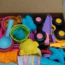 EULRGAUS Beach Toys, 36 PCS Sand Toys with Construction Vehicles, Collapsible Bucket, Princess & Prince and Ice Cream Toys, Sand Castle Building Kit, Beach Shovel, Beach Games for Kids, Boys and Girls