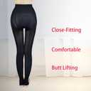 2-Pack Slightly Transparent Tights for girls & women, High Elasticity Sheen Glossy Pantyhose, Anti-Snag Stretchy, Versatile for Work Sports Dance Casual Daily Wear XL-Black-Stirrup (Black)