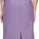 Alex Evenings Women's Slimming Long Length ¾ Sleeve Mother of The Bride Dress with Cascade Ruffle Skirt and Side Ruching (Purple, L)