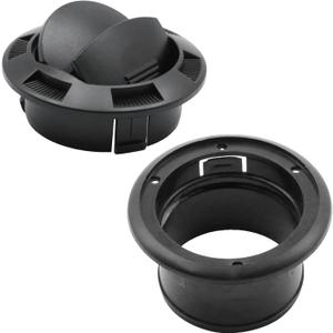 EATAKWARD 75mm Universal Air Conditioning Warm Air Vent Deflector, Round Dashboard Air Vent for Car RV Without Grilles (Black)