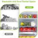 YINGRACE 10 Pack Fridge Organizer Bins, Stackable Refrigerator Organizers and Storage, With a Pull-out Large Drawer, BPA-Free Clear Containers For Fruit, Vegetable, Drinks