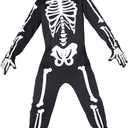 Morph Men's Skeleton Costume, Adult Suit Outfit for Halloween (XX-Large, Black)