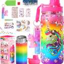 Wninbu Decorate Your Own Water Bottle Kits for Girls, Stainless Steel Unicorn Water Bottle Girls, Arts and Crafts Ages 4-6-8-10, Gem Art Unicorn Toys Gifts Birthday Christmas Stocking Stuffers (Unicorn)