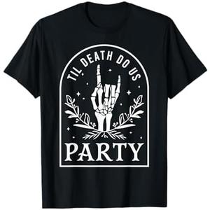Til Death Do Us Party Retro Halloween Bachelorette Matching T-Shirt L