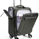 ECOHUB Carry On Luggage Airline Approved, 21 Inch Height Softside Carry On Suitcase with Spring Shock-Absorbing Spinner Wheels, Lightweight Travel Luggage with TSA Lock, Fits 22x14x9 Carry-On Bag