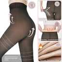 Fleece Lined Tights Women, Warm Pantyhose leggings Women,Fake Translucent Thermal Skin Colored Tights for Winter (Black, M)