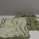 LIFEREVO 2 Pieces Fluffy Faux Rabbit Fur Throw Pillow Covers, Luxury Plush Shaggy 18x18 Bubble Cushion Covers with Zipper, Moss Decorative Furry Fuzzy Pillow Shams for Bed Couch Sofa Chair, Sage Green