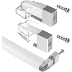 2 Set Clear Acrylic Shower Door Towel Bar Brackets for Alumax Basco Framed Sliding Glass Shower Door Towel Rod and Sliding Doors | Clear Acrylic Towel Bar Brackets with Bright Chrome Sleeve