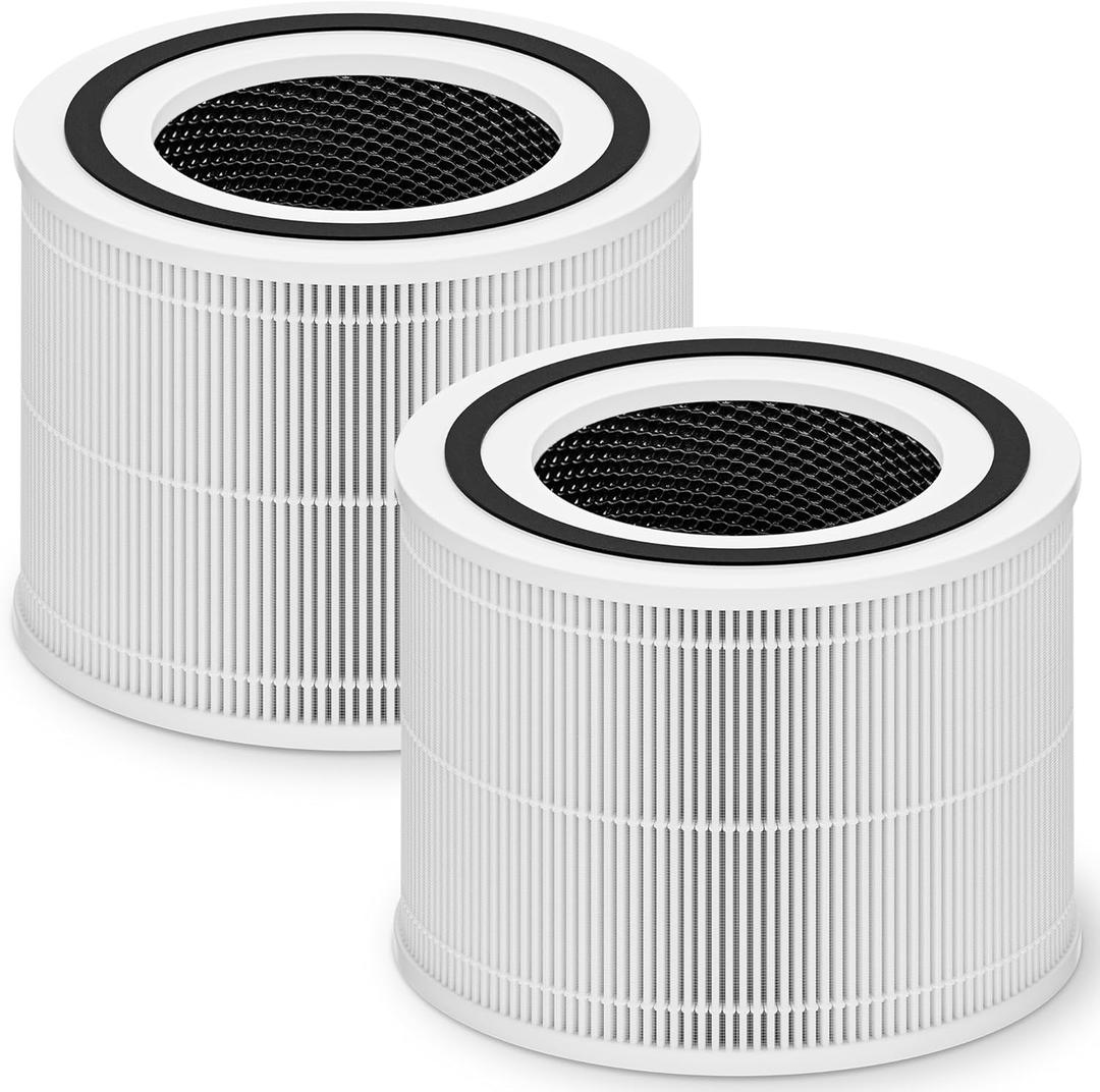 Core 300 Replacement Filter for LEVOIT Core 300 Core 300-P Core 300S Vortex Air Air Purifier, 3-in-1 H13 Grade True HEPA High-Efficiency Activated Carbon, Core 300-RF, 2 Pack, White